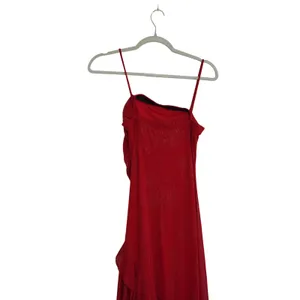 Entrancy Red Glitter Floral Y2K 90s Whimsigoth Asymmetrical‎ Ruffle Maxi Dress thumbnail 10