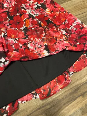 Laura Scott Women’s Floral Full Midi Skirt - Red Multi Size Medium thumbnail 4