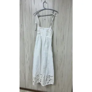 Zimmermann Linen White Eyelet Broderie Sun Dress Bridal Resort Size 0 thumbnail 2