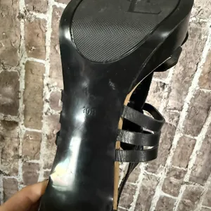 Lauren Ralph Lauren Safia Strappy Platform Sandals Women 10B Black Leather Dress thumbnail 5