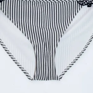 Aerie Stripe Bikini Bottoms with Ruffles NWT Size Medium Full Coverage Bottom thumbnail 2