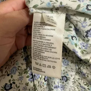 Free People Petunia Apron-Style‎ Floral Mini Dress Blue Cream XS thumbnail 7