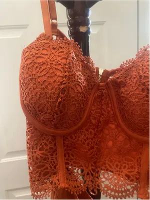 Women's Blashe Orange Lace Jumpsuit Size XL thumbnail 3
