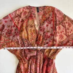 Mango Boho Floral Print Long Sleeve Flowy Chiffon Mini Dress Womens size 4 Small thumbnail 5