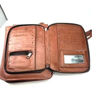 CC Designer LOGO Vintage 70's cognac faux leather crossbody bag Purse Luxury thumbnail 3