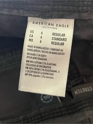 American Eagle Straight Leg Cargo Pants Stretch Utility Black 6 thumbnail 3