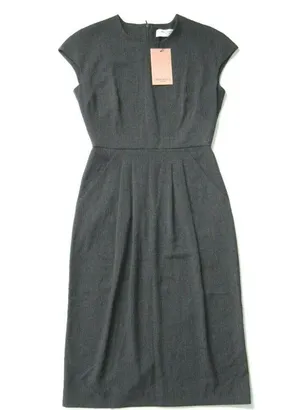 NWT MM. Lafleur Masha 3.0 in Charcoal Gray Light Twill Pleated Sheath Dress 0P thumbnail 2