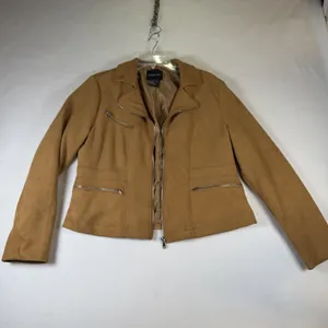 Ookie‎ & Lala Faux Suede Moto Jacket Size L thumbnail 2