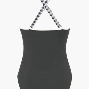 High waisted Bathing suit size Large . Looks like 2 piece but it's one p… thumbnail 7