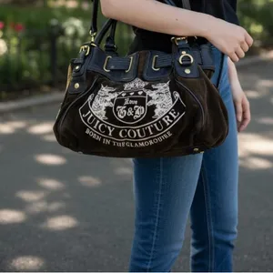 Juicy Couture Vintage Couture Daydreamer Bag Scottie Dog Brown Velour thumbnail 4