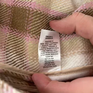 BP Long shacket Pink Brown Large plaid outdoor grandpacore granola camping thumbnail 8