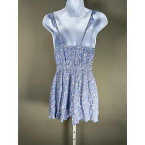 Altar'd State Blue Floral Romper Boho Cottagecore Tie Strap XS Made USA‎ thumbnail 5