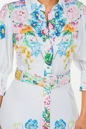 White Floral Maxi Dress Multiple thumbnail 2