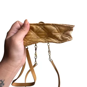 ZARA Quilted Satchel Style Small Tote‎ Bag Mustard Yellow thumbnail 3