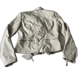 Blank NYC Faux Leather Moto Jacket Cream Small thumbnail 4