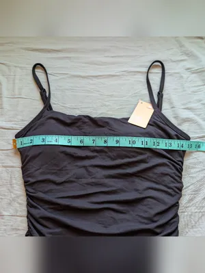 NWT Popilush Ruched Bodycon Midi Slip Dress Small Black thumbnail 4