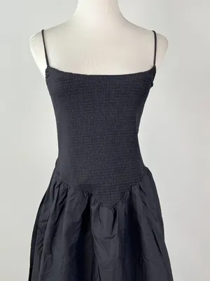 NWOT Farm Rio Cotton Black Sleeveless Midi Dress Size L thumbnail 6