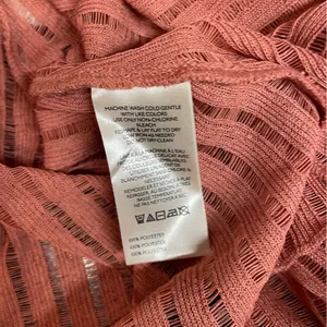 By Anthropologie Long-Sleeve Sheer‎ Striped Crop Blouse Rose Pink Off Shoulder thumbnail 8