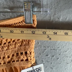 1791 | NWT Rewash Crochet Waist Boho Walk Thru Wide Leg Pants Orange Womens S thumbnail 3