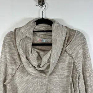 Free People Beach Sweater‎ Womens S/M Cocoon Cowl Neck Pullover Tan Ivory thumbnail 3
