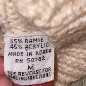 Vintage Nuggets Chunky Hand Knit Cream Grandma Sweater‎ Boho Cottagecore Size M thumbnail 3