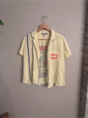 UO Retro Petrol Button-Through Shirt thumbnail 6