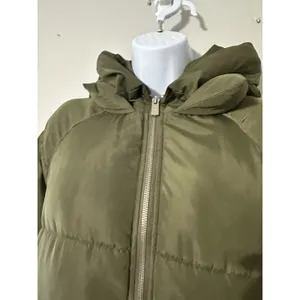 TOAST SOCIETY PLUTO KHAKI GREEN PUFFER JACKET Hooded Patch Pocket‎ EUC Size M thumbnail 9