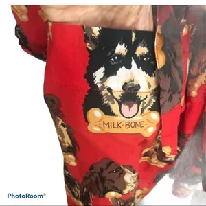 Nick & Nora Dog Milk Bone Belted Shortie Robe Red Sz. S Dog Lovers Favorite thumbnail 8