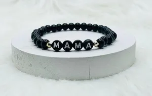 Mama Natural Stone beaded Bracelet Black thumbnail 1
