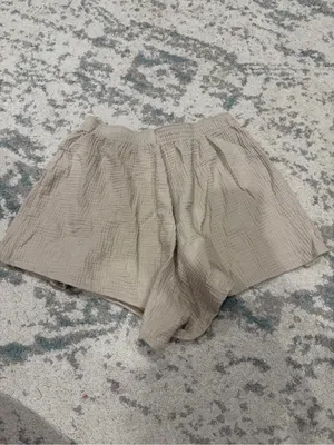PrettyLittleThing Cotton Gauze Shorts L 26” Waist Beige Textured thumbnail 3