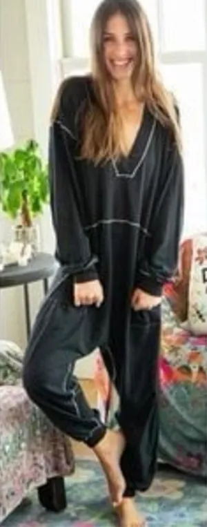 Natural Life Black Cotton Harem Jumpsuit Size XL thumbnail 1