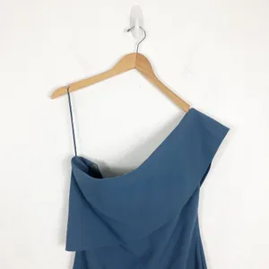 Likely Driggs Strapless Cocktail Dress Size 8 Knee Length One Shoulder Blue thumbnail 5