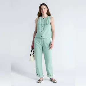 Free Assembly nwt size XXL ( 20 ) Women's Button Front Sleeveless Denim Top thumbnail 2