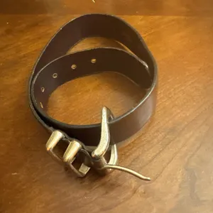 Vintage Gold Buckle Women’s Leather Belt Made In USA S thumbnail 7