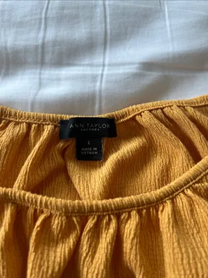 Ann Taylor Mustard Yellow Ruffle-Hem Tank thumbnail 2