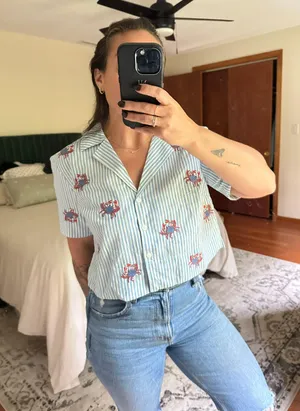 Maeve Button Down Blouse thumbnail 2