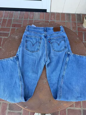 Levi’s blue denim straight leg high rise jeans DAD jeans Size 25 thumbnail 5