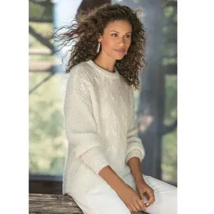 Soft Surroundings Ivory Soft Fuzzy Narcissa Crew Neck Sweater XL thumbnail 2