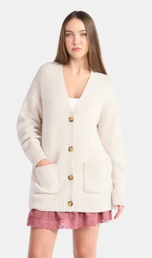 No Boundaries Button-Front Grandpa Cardigan Sweater thumbnail 1