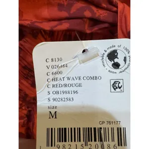 Free People Meet Me In Maui Red Printed Dress Size Medium Pinafore Bow thumbnail 7