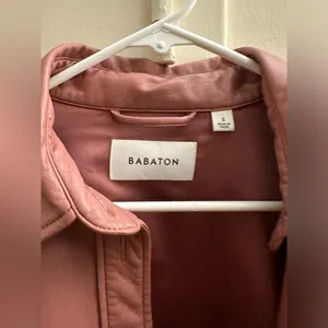 Aritzia Babaton Pelli Hip Pink Vegan Leather Jacket Small Oversized thumbnail 5