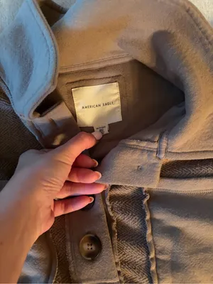 Aerie Textured Brown Henley size XS Oversized thumbnail 4