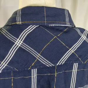 Tommy Hilfiger Women's Navy‎ Plaid Button Down Shirt Metallic Accents Size M thumbnail 9