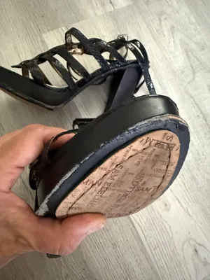 Sam Edelman Black Strappy High Heel Sandals Size 8.5 thumbnail 9