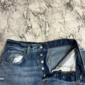 7 for all Mankind Distressed button fly high rise denim jeans straight leg 25 thumbnail 4