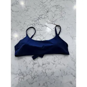 NWT Quince Deep Navy Italian Scoop Neck Bikini Top Size Large thumbnail 3