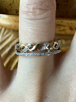 Natural White Diamond Ring Size 7 Gold thumbnail 1