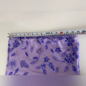 Lavender Purple Sequin Floral Mesh Tube Top Y2K Fairycore Size M thumbnail 7