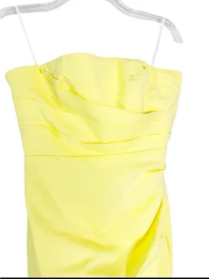 NWT Shona Joy Lani Strapless Draped Maxi Dress Lemonade Size 6 thumbnail 6