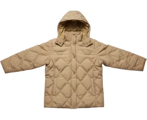 Lands End Tan‎ Quilted Puffer Jacket with Detachable Hood Petite Large 14-16 thumbnail 1